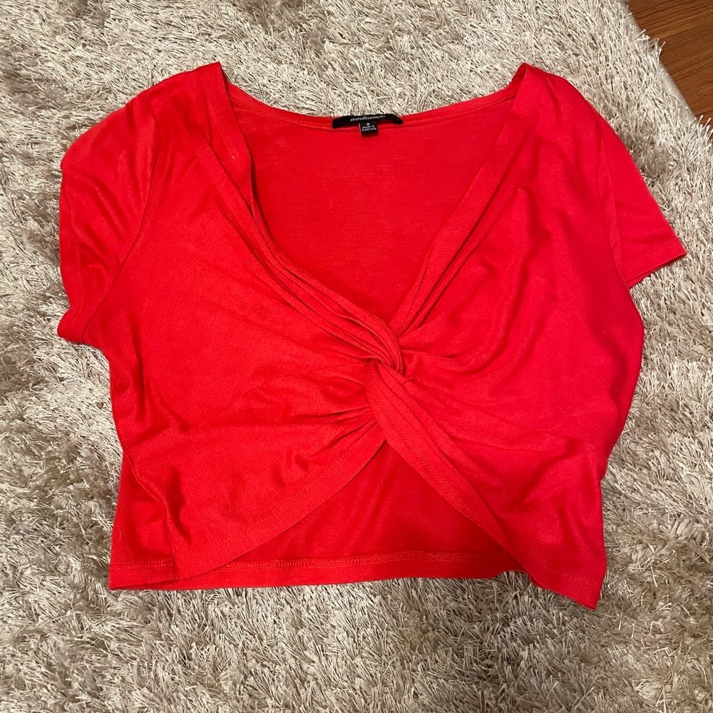 Red crop top